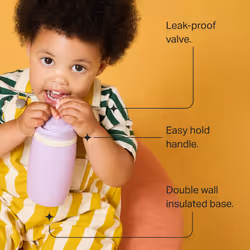 Tommee Tippee Insulated Active Spout Cup, 266ml, Non-Spill Water Bottle for Toddlers Insulated to Help Keep Their Drinks Cool, Blue and Yellow, 2 Pack