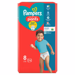 Pampers Baby-Dry Nappy Pants Size 8, 14 Nappies, 19kg+, Carry Pack