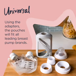 Tommee Tippee Pump and Go Pouch Holder with Slow Flow Nipples, 3 Count by Tommee Tippee