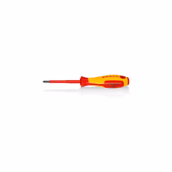 Knipex Screwdriver for cross recessed screws Phillips burnished, insulating multi-component handle, VDE-tested 187 mm 98 24 0 ...