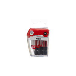 Milwaukee Shockwave PH2 50mm Screwdriver Bits Pack of 10, 4932472048, Red