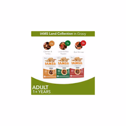 IAMS Delights Complete Wet Cat Food for Adult 1+ Cats Meat Variety in Gravy Multipack 12 x 85 g Pouches
