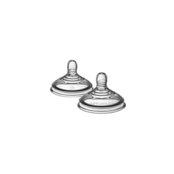 Tommee Tippee Advanced Anti-Colic Baby Bottle Teats, Fast Flow, 6+ Months, Breast-Like for a Natural Latch, Anti-colic Valve, Soft Silicone, Pack of 2