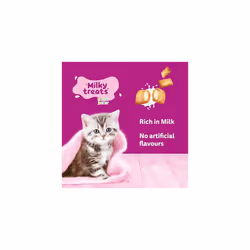Whiskas Kitten Milky Treats Cat Treats 50 g, pack of 6