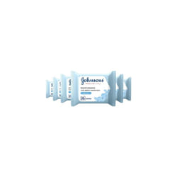 Johnson's Face Care Makeup Moisturising Wipes, Pack of 6 (25 Wipes)