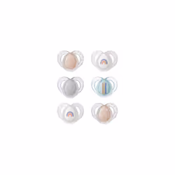 Tommee Tippee Nighttime soother, 6-18 months, 6 pack of glow in the dark soothers with symmetrical silicone baglet