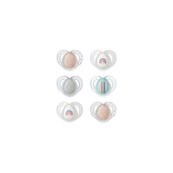 Tommee Tippee Nighttime soother, 6-18 months, 6 pack of glow in the dark soothers with symmetrical silicone baglet