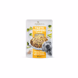 Applaws Taste Toppers 100% Natural Wet Dog Food Topper, Chicken and Vegetables in Broth Pouch (12 x 85g Pouches)