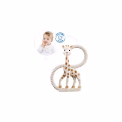 Sophie la girafe Baby Teething Ring, 100% Natural Rubber Phthalate-Free Easy to Grip Baby Teether, Suitable for Newborn Babies - Fresh Touch Box
