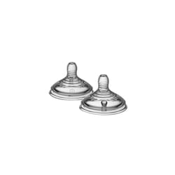 Tommee Tippee Natural Start Baby Bottle Teats, Medium flow, 3+ Months, Breast-Like for a Natural Latch, Anti-colic Valve, Soft Silicone, Pack of 2