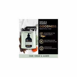 Baylis & Harding Goodness Oud, Cedar & Amber Hand Wash 1 Litre Pouch Refill (Pack of 4) - Vegan Friendly