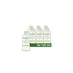 Simple Kind to Skin Hydrating Cleansing Oil cruelty-free and vegan sensitive skin cleanser 6x 125 ml