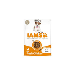 IAMS Complete Dry Dog Food for Adult 1+ Small and Medium Breeds with Chicken 800 g