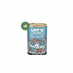 Lily's Kitchen Natural Adult Dog Food Wet Tins Fishy Fish, Pie Complete Meal Recipes, 6 Tins x 400g