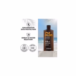 Piz Buin Allergy Lotion SPF 15 Medium, 200ml (Pack of 2)