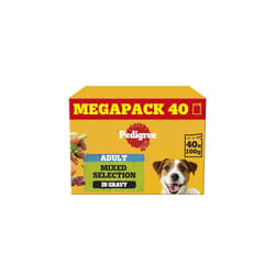 PEDIGREE - Adult Wet Dog Food Pouches - 40 x 100 g - Mixed Selection in Gravy - Dog Food Wet Bulk Pack