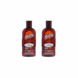 Malibu Sun Bronzing Fast Tanning Oil with Beta Carotene, Water Resistant, Tropical Coconut Fragrance, 200ml (Pack of 2)