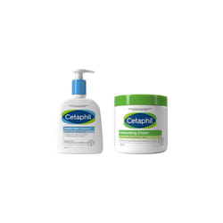 Cetaphil Hydrating Gentle Skin Cleanser 236ml + Body Moisturising Cream 450g Skincare Set, For Dry & Sensitive Skin