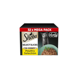 SHEBA Select Slices Cat Trays Poultry Collection in Gravy 32 x 85 g