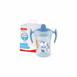 NUK Trainer Cup Sippy Cup | Leak-Proof Soft Drinking Spout | 6+ Months | BPA-Free | 230ml | Blue Zebra