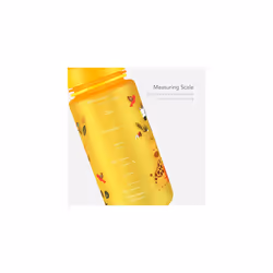LittleLife Children's Water Bottle With Easy-Access Lid & Straw, 400ml, Yellow Safari