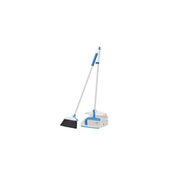 Amazon Basics Broom with Handled Dustpan, Blue&White