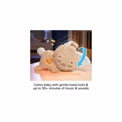 Fisher-Price Baby Sound Machine Soothe & Settle Bunny Portable Plush Toy with Music, Lights & Motion for Newborns, HXG97