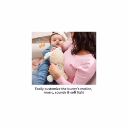 Fisher-Price Baby Sound Machine Soothe & Settle Bunny Portable Plush Toy with Music, Lights & Motion for Newborns, HXG97