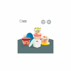 Babymoov Babybol Airtight Baby Food Storage Containers, 180 ml, Pack of 6, multicolor