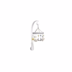 Mamas & Papas Welcome To The World Musical Cot/Cotbed Mobile, Soothing Lullaby Music, Cloud and Star Design, White