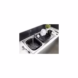 Addis 517936 Large Rectangular 10 Litre Washing Up Bowl with Handles, Black, 39 x 32 x 14 cm