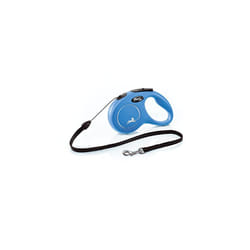 FLEXI New Classic Retractable Dog Leash (Cord), Ergonomic, Durable and Tangle Free Pet Walking Leash for Dogs Up to 26 lbs, 16 ft, Small, Blue