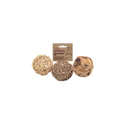 Rosewood Naturals Trio of Fun Balls, Small Animal Activity Toys, Natural Materials Hand Woven for Small Animals (1 x Pack of 3 Balls)