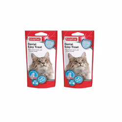 Beaphar | Dental Easy Treats | Tasty Dental Care For Cats | For Cleaner Teeth & Fresher Breath | 35g pack (Pack of 2)
