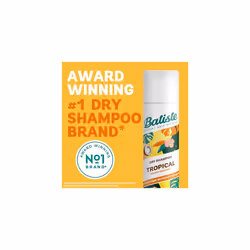 Batiste Dry Shampoo in Tropical 350ml, Coconut & Floral Fragrance, No Rinse Spray to Refresh Hair in Between Washes