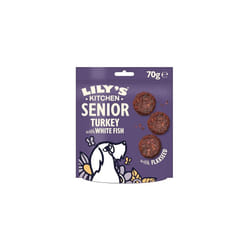Lily's Kitchen Made with Natural Ingredients Senior Dog Treats Packet Turkey with White Fish Bites Grain-Free Recipe 8 x 70g