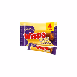 Cadbury Wispa Gold Chocolate, Indulgent Milk Chocolate with Caramel Centre, 4 x 38.3 g Bars (Pack of 1)
