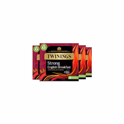 Twinings English Strong Breakfast Tea | Bold, Lively & Full of Flavour Black Tea | Multipack Bulk Buy, 320 (4 x 80) Biodegrad ...