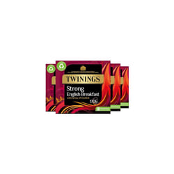 Twinings English Strong Breakfast Tea | Bold, Lively & Full of Flavour Black Tea | Multipack Bulk Buy, 320 (4 x 80) Biodegradable Tea Bags