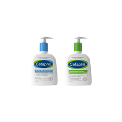 Cetaphil Gentle Skin Cleanser 236ml + Moisturiser Face & Body Lotion 236ml Skincare Set, For Normal to Dry Skin & Sensitive Skin