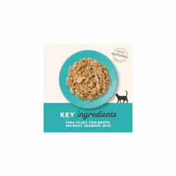 Applaws 100% Natural Wet Cat Food, Tuna Fillet with Anchovy in Broth, Pack of 12 x 70g Pouches