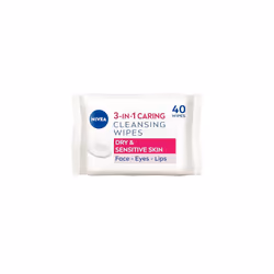 NIVEA Biodegradable Cleansing Wipes Dry Skin, 40 Count