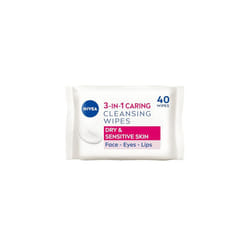 NIVEA Biodegradable Cleansing Wipes Dry Skin, 40 Count