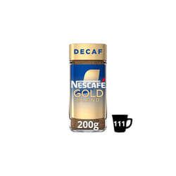 NESCAFÃ Gold Blend Decaf Premium Instant Coffee, Rich Aroma and Smooth Taste Gold Blend Decaf Coffee, 200g (Pack of 1)