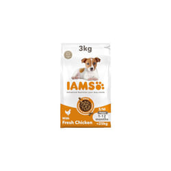 IAMS Complete Dry Dog Food for Puppy Small and Medium Breeds with Chicken 3 kg