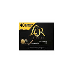 L'OR Espresso Ristretto Coffee Pods x40 Intensity 11 (Pack of 1, Total 40 Capsules)