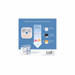 Catit PIXI Cat Drinking Fountain Filter, Triple Action Water Filter, 6-Pack, White