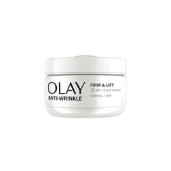 Olay Anti-Wrinkle Firm & Lift Day Cream With SPF15, Helps To Visibly Reduce Fine Lines & Wrinkles And Protects Against Premature Signs Of Ageing,50ml