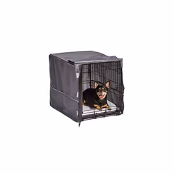 New World Pet Products Dog Crate Cover, Light Gray, 24"