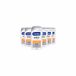 Sanex Men Deep Clean Shower Gel 400ml x 6, Reduces Oil